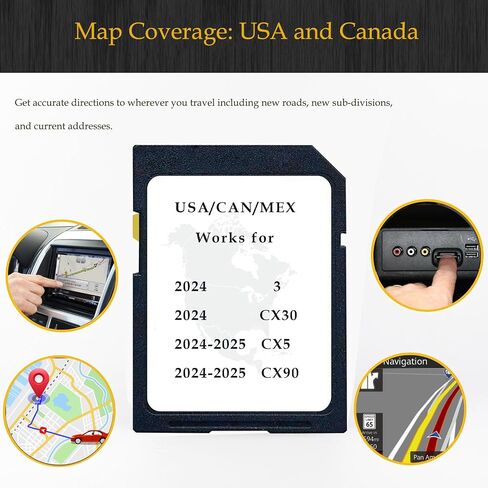 New Updated Navigation SD Card Map USA/CA/MEX Fit for 2024 CX-30/3,2024-2025 CX-90/CX5 in Saudi Arabia