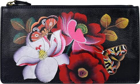 Anna by Anuschka Women's Hand Painted Genuine Leather Organizer Wallet - Animal Butterfly in Kuwait