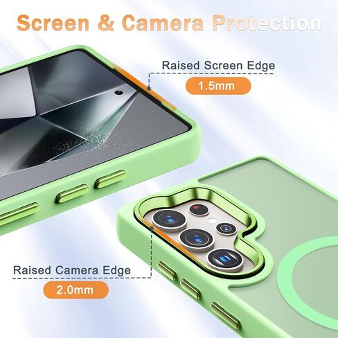 for Samsung Galaxy S25 Ultra Case, Matte Magnetic Phone Case with 1 Screen Protector, Support for Magsafe, Translucent Frosted Shockproof Protective Cover for Samsung Galaxy S25 Ultra, Mint Green in Saudi Arabia