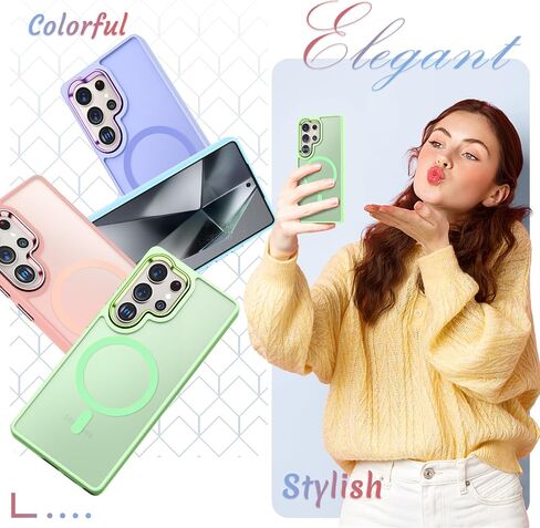 for Samsung Galaxy S25 Ultra Case, Matte Magnetic Phone Case with 1 Screen Protector, Support for Magsafe, Translucent Frosted Shockproof Protective Cover for Samsung Galaxy S25 Ultra, Mint Green in Saudi Arabia