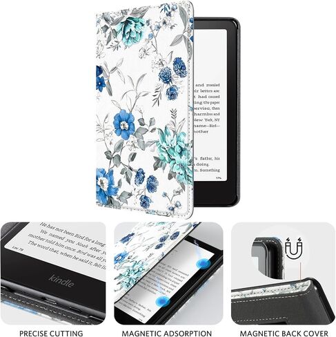 CoBak Case with Stand for Kindle Paperwhite 12th Gen 2024 Released (7") & Kindle Colorsoft Signature Edition - Durable PU Leather Cover with Auto Sleep Wake, Card Slot, Hand Strap Feature in Saudi Arabia