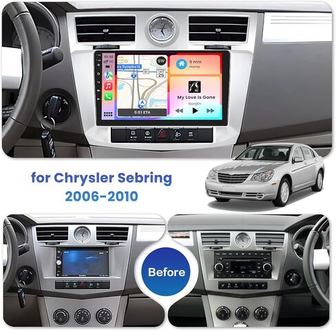 [2+64g] inefala لـ Chrysler Sebring 2006-2010 Android Car Radio Stereo مع Carplay Android Auto ، شاشة لمس عالية الدقة مع GPS WiFi BT FM/RDS EQ SWC 26UI Canbus Camera Camera Camera Camera Camera in Saudi Arabia