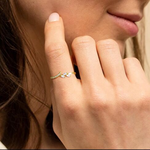 GLOQUAT 18K الذهب المفتوح خواتم الفرقة الأبدية للنساء الفتيات تشيكوسلوفاكيا أحجار الذهب رقيقة كاملة حلقات قابلة للتكديس محاكاة الماس الخلود لطيف نصف تمهيد خواتم الذكرى السنوية داينتي بيان الخلود 5/6/7/8/9/10 in Kuwait