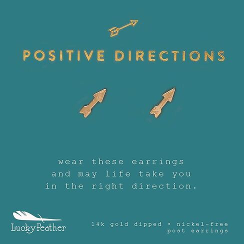 Lucky Feather Tiny Stud Hexagon Earrings for Women - Sterling Silver Plated Earrings, Represent Her Eternal Strength, Presented on Sentimental Message Card, Ideal Gifts for Women and Teen Girls in Kuwait
