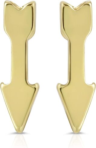 Lucky Feather Tiny Stud Hexagon Earrings for Women - Sterling Silver Plated Earrings, Represent Her Eternal Strength, Presented on Sentimental Message Card, Ideal Gifts for Women and Teen Girls in Kuwait