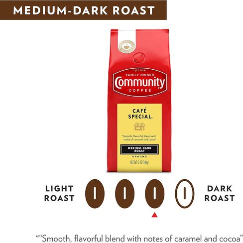 Community Coffee Café SPECIAL BLEND 64 أونصة ، القهوة الأرضية المتوسطة الداكنة ، 32 أونصة (حزمة 2) in Saudi Arabia