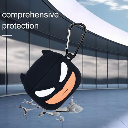 Case for AirPods Cover 4th Generation Case مع سلسلة المفاتيح ومجموعة أنظف ، وسلك مغناطيسي مضاد للاختران لطيف ثلاثية الأبعاد السيليكون الناعم المضحكة للـ AirPods 4 إكسسوارات للنساء الأسود in Kuwait