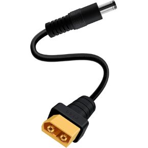 XT60 to DC5525 XT60 Female to dc Male 5.5mm X 2.5mm Power Cable for FPV Monitor Power, TS100 Soldering (1FT)
