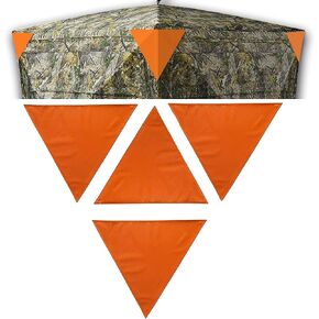 Blaze Orange Safety Blind Panels – Magnetic Hunting Safety Panels for Ground Blinds, Set of 4, 15 3/4 inch per Side, 100+ sq in Coverage, High Visibility for Deer & Turkey Hunting