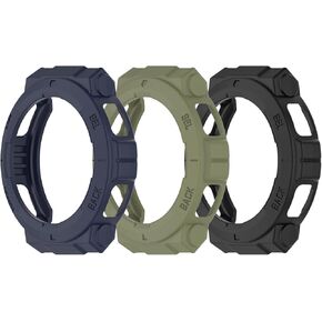 Watch Case Intended for Amazfit Active Edge Protective Case Cover Protector TPU Shock-Proof Bumper Frame Flexible Shell Watch Cover Intended for Amazfit Active Edge A2212 (Blue/Green/Black)