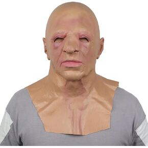 CAFELE Halloween Realistic Old Man Mask Supersoft Old Women Latex Face Mask Scary Mask Cosplay Halloween Costume Props