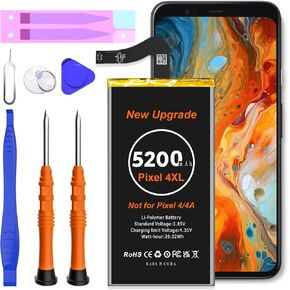 WAVYPO Battery for Pixel 4XL, 5200mAh High Capacity Li-Polymer New 0 Cycle Replacement Battery for Google Pixel 4 XL G020J-B with Repair Tools Kit