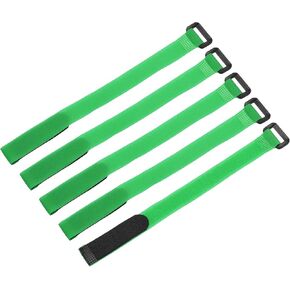 MECCANIXITY 5Pcs Reusable Battery Tie Down Straps,0.8x20" Yellow Nylon Multipurpose Battery Hold Down Adjustable Cinch Strap Hook Loop Fastening Tie for Quadcopters FPV RC Drone Boat Car