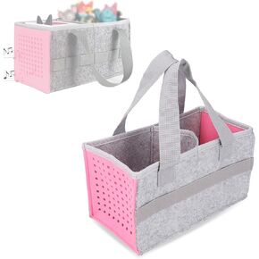 Portable Felt Storage Bag, with Elastic Straps, Tonie Box Carry Case, Foldable Handbag, Thick Protective Case, Large Soft Strap, for Player ()