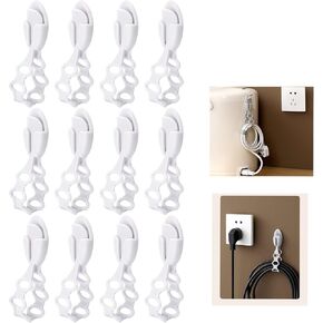12Pcs Silicone Cable Ties Cord Organizer Wrap - Reusable Washable Wire Ties Management with Lock Buckle, Elastic Adjustable Charger Cable Strap Tie Wire Organizer in Home ﻿