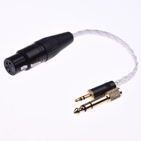 4-pin XLR to 3.5mm 8 cores Flat Braid pcocc Silver Plated Cable 3.5mm Male to 4 pin XLR Female Balanced HiFi Cable Audio Adapter