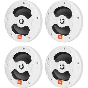 (4) JBL MS8W 450 Watt 8" White 2-Way Marine Audio Boat Speakers
