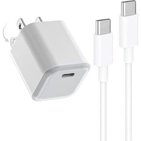 30W Type C Fast Compact Charger with Foldable Plug for Samsung Galaxy Tab A9+ 12.4" A8 10.5"; Tab S9/S8/S9+/S9Ultra/S9 FE/S8+/S8 Ultra SM-X210/X200/X700/X800 with 6ft Charging Cable Cords (White)