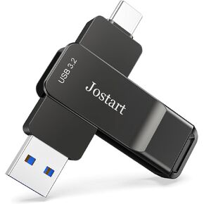 Jostart- 1T USB C Thumb Drive up to 1000MB/s,Fast USB C Flash Drive,External SSD Flash Drive Type C+USB A 3.2 Gen 2 Flash Drive,USB C Memory Stick for iPhone 15/PS4/Android Phone/Tablet/Windows/Mac