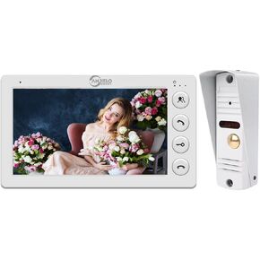 7 Inch Video Apartment Doorbell Intercom System,Two-Way Audio, Infrared Night Vision Function, IP65 Dustproof and Waterproof, Unlocking,90°Wide Angle Lens for Home Villa