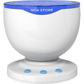 Noa Store Sensory LED Room Lights - Light Projector for Bedroom - Ocean Waves Projection Lamp with Calming Music - Night Light for Kids - Blue Ceiling Projector Lamps for Adults and Children
