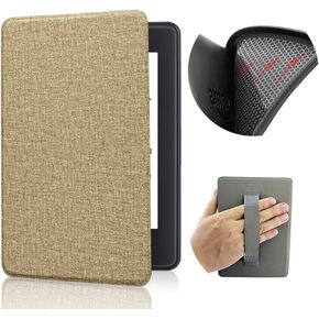 Case for 7" Kindle Paperwhite with Hand Strap - Ultra Slim PU Leather Smart Cover with Auto Sleep and Wake for Kindle Paperwhite 12th Generation - 2024 Release (Gold)