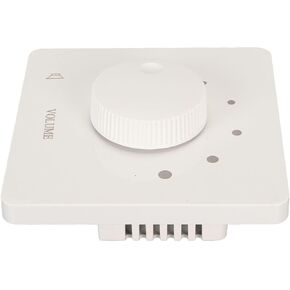 Home Wall Mount Volume Control, Professional 5 Gears Tuning Knob 50w Wall Speaker Volume Control Channel Speakers Controller(White)