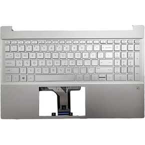 Replacement Top Cover Upper Case Palmrest Backlit Keyboard for HP Pavilion 15-EG 15-EH Without Fingerprint Hole,with SD,M08912-001