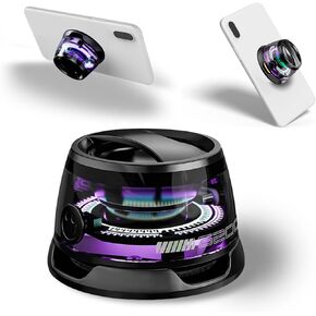 Magnetic Bluetooth Speaker, G200 Black Portable Speaker Bluetooth with Multi-RGB Color Light, Cell Phone Stand with Wireless Bluetooth Speaker for Room, Bike, Car, Outdoor Gifts for Teens