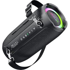 ZEALOT Portable Bluetooth Speaker,70W Peak(50W) Booming Sound Speakers with LED Light,Bluetooth 5.3, Loud Bluetooth Speaker for Home,Party,Camping,Beach,Gifts(Black)