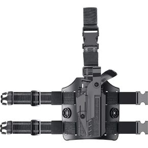 Drop Leg G19 Level 3 Retention Duty Holster for Gen 1-5 Glock 19/17, Glock 23/32(Not for Gen 5), Glock 45/44/19X, Law Enforcement Duty Belt Gun Holster, Adjustable Retention Tactical Thigh Holster
