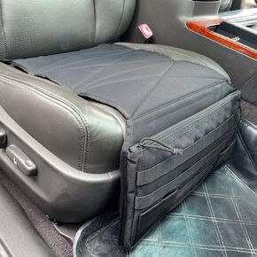 Concealed Car Seat Carry Holster with Zipper Pocket for Concealed Carry Pistol Gun Holder Glock S&W LCP 1911-Universal Tactical Car Seat Cover Fits Most Cars SUV Truck Pickup & Mattress