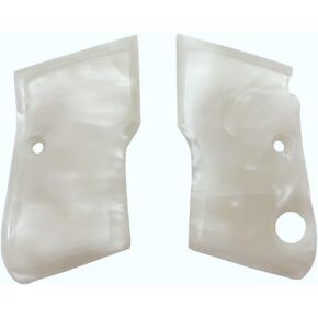 BMPL Beretta 950 950B 950BS .22 Short .25 ACP Gold Grips Smooth White Pearl Resin Polymer Handmade