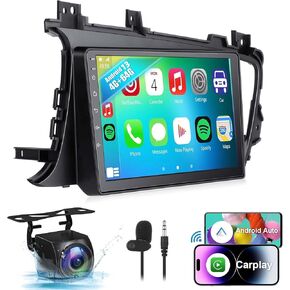 4G+64G CAR Radio for KIA Optima K5 2010 2011 2012 2013 ، 9 inch Android 13 Screen Stereo مع Carplay و Android Auto و GPS Navi و 5G WiFi و Bluetooth 5.2 و HD الخلفية ، SWC ، FM Radio in Kuwait