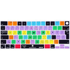 XSKN Lightroom Classic Shortcuts EU Version Silicone Keyboard Skin Cover for Since 2021 MacBook Air MacBook Pro 13.6 15.3 14.2 16.2 inch with Apple M1 M2 M3 M4 Chip with Touch ID