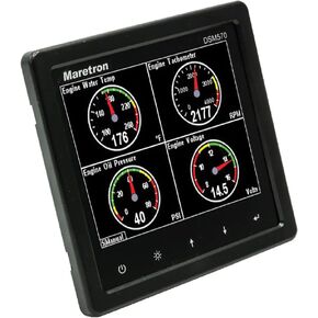 Maretron DSM570 5.7" High Resolution Color Display with Black Enclosure, CAN NMEA 2000 Communication, Sunlight Viewable, 16 User Defined Screens for Monitoring