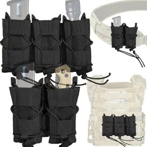 2pc Pistol Mag Pouch Pouch Hold Five Mag ، Molle Universal Handgun Magazine الحافظة لـ 9 مم/.40 Calibers 45Acp Glock S & W M & P ، أو Springfield 1911