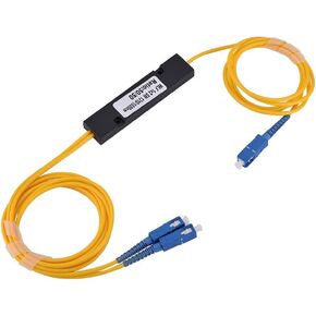 Asixx Optical Splitter, Fiber Optic Cable Splitter, Optic Fiber Splitter 1 to 2 Singlemode SC Optical Fiber Splitter Cable SC-SC Connector
