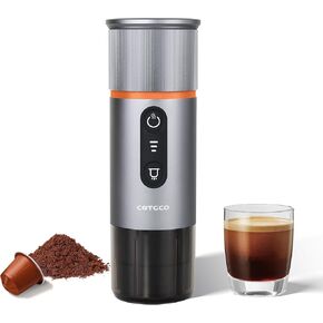 Portable Espresso Coffee Maker: 12V Mini Electric Travel Expresso Machine - Automatic Compatible with NS Capsule Machines - for Car Hiking Camping