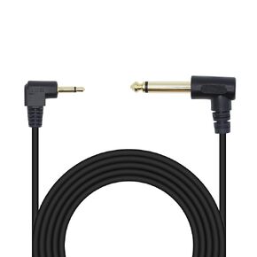90 Degree 1/8 TS to 1/4 TS Cable, Right Angle 3.5mm Mono Male to 1/4 Mono Male Adapter Audio Cable for Guitar, Laptop,Speaker, Amplifiers (1.8M)