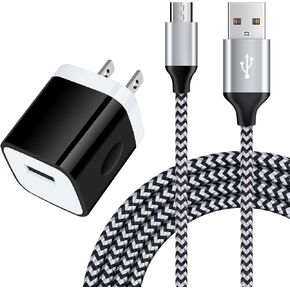 Micro USB Wall Charger Android Charger Cable, 6FT Fast Charging Micro USB Cord One Port Charger Cube for LG Stylo 3 2, Stylus 3 2, K50 K40 K30 K31 K20 V10 W30 Q6 G4 G3 G2, X Power/X power2 /X Power 3