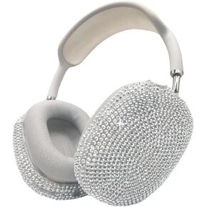 Glitter Case for Airpods Max, Bling Rhinestone Encrusted Apple Headphone Cover Design,Sparkling Cute Airpod pro max Ear Covers Protective Accessories