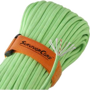 SurvivorCord Paracord - From Titan Survival - Patented 620LB Strength 550 Military Paracord with 3 Strands - Heavy Duty 550 Hank Cord Camping & Outdoor - Paracord with Firestarter & Survival Cord