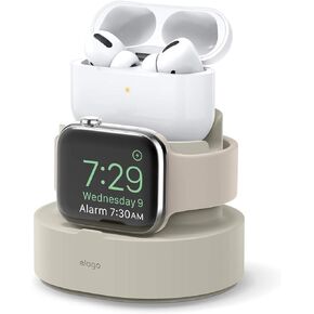 elago 2 in 1 Charging Station for Apple Products, Designed for AirPods 4, AirPods 3rd Generation, AirPods Pro 1st & 2nd Generation, iPhone, Apple Watch [Cables Required-NOT Included] (Classic White)