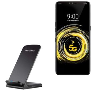 BoxWave Charger Compatible with LG V50 ThinQ 5G - Wireless QuickCharge Stand (10W), No Cord; no Problem! Charge Your Phone with Ease! for LG V50 ThinQ 5G - Jet Black