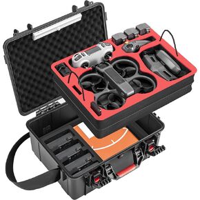 Dual Layer Hard Case for DJI Avata 2 Accessories, Waterproof Carrying Hard Case for DJI Avata 2 Fly More Combo，Fits Goggles 3/RC Motion 3/FPV Remote Controller 3,Battery Charging Hub