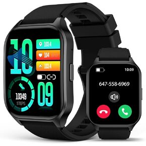SOUYIE Smart Watch (Answer/Make Call), 2.06" Curved AMOLED Screen Smartwatch for Men Women, 100+ Sport Modes Fitness Tracker, Heart Rate Sleep SpO2 Monitor, IP68 Waterproof, Android and iOS Compatible