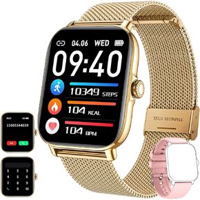 Smart Watch for Android Phones iOS Waterproof Smart Watches for Women Men(Answer/Make Call) Sports Digital Watch Fitness Tracker Heart Rate Blood Oxygen Sleep Monitor Compatible Samsung iPhone
