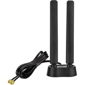 Eightwood 9dBi WiFi 6E Antenna Tri-Band 6GHz 5GHz 2.4GHz Magnetic Base WiFi Antenna for PC Desktop Computer PCIe WiFi Bluetooth 6E Card Gaming Motherboard, WiFi 6E Router