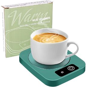 Mug Warmer for Coffee, Electric Coffee Cup Warmer for Desk, 131℉ Coffee Heater Constant Temperature with Aluminum Metal Panel for Beverage, Milk, Tea, Hot Chocolate (No Cup)